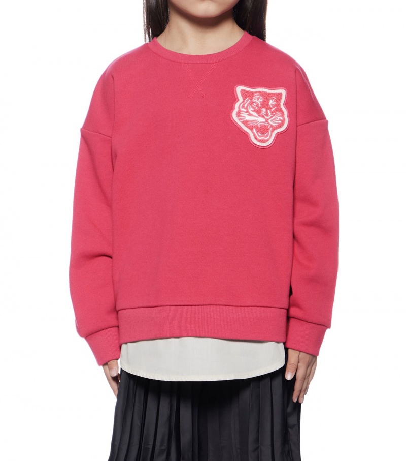 Kids' Onitsuka Tiger Sweat Tops Pink / Beige | 16739-FDCN