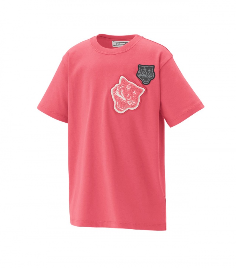 Kids' Onitsuka Tiger T Shirts Pink | 24617-UKEQ