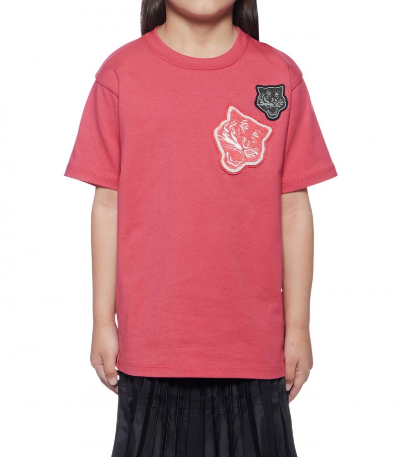 Kids' Onitsuka Tiger T Shirts Pink | 24617-UKEQ