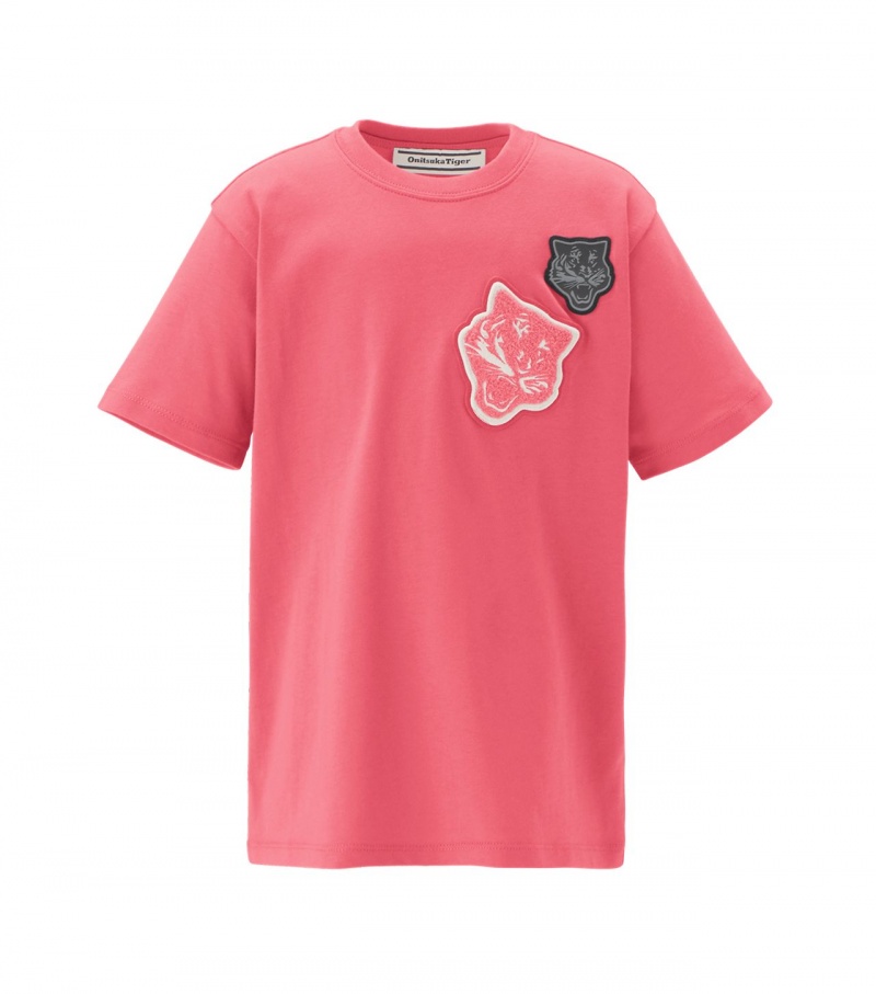 Kids\' Onitsuka Tiger T Shirts Pink | 24617-UKEQ