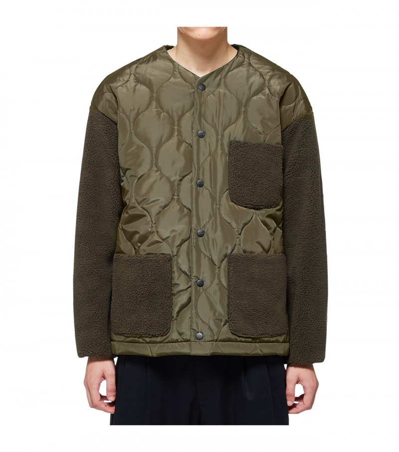 Men's Onitsuka Tiger Boa Jackets Khaki | 37986-AWUO