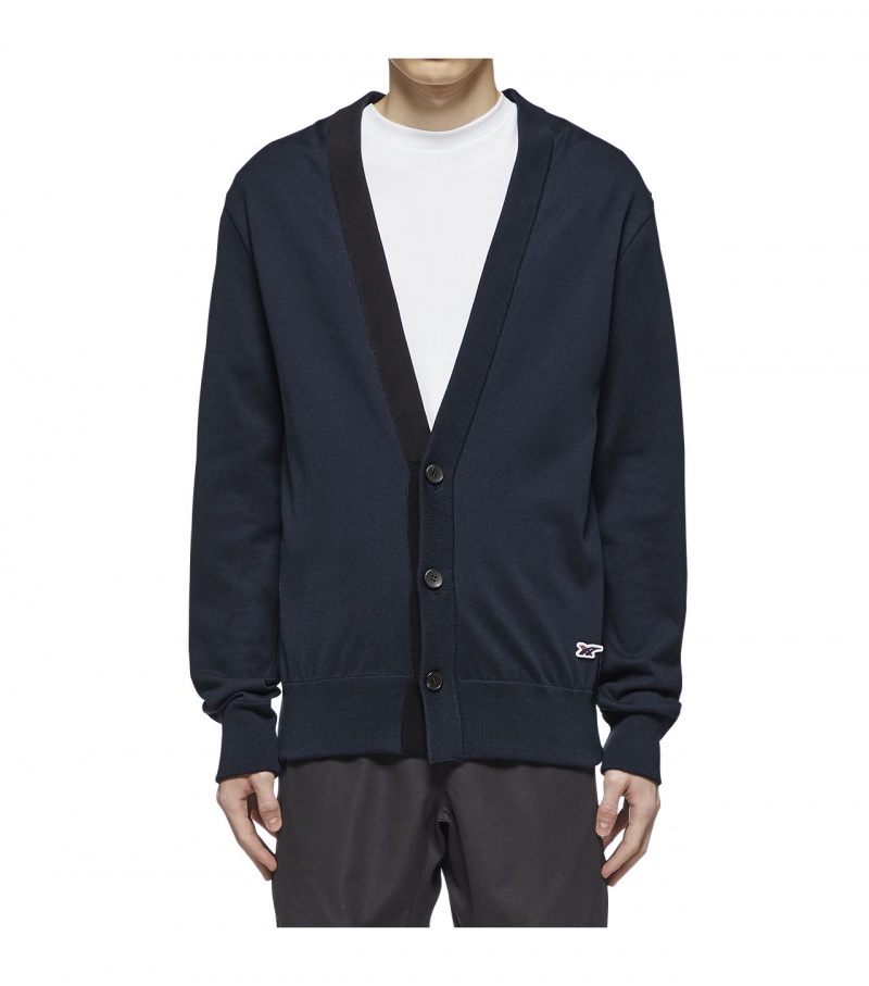 Men's Onitsuka Tiger Cardigan Navy | 19732-MXFI