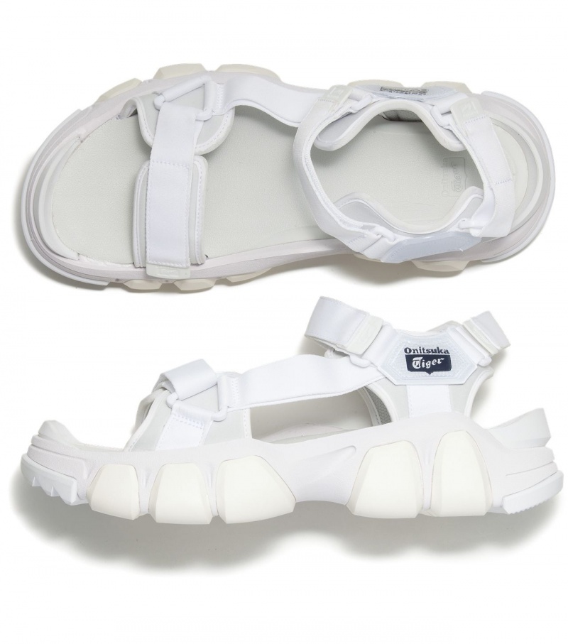 Men's Onitsuka Tiger Dentigre Strap Sandals White | 27539-BDLO