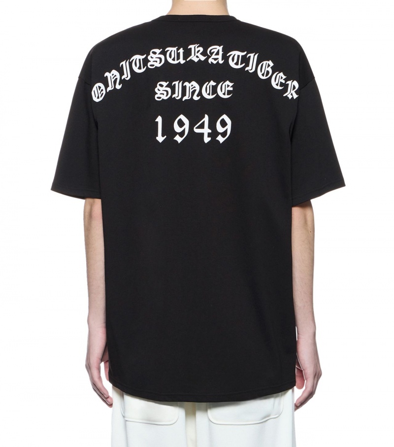 Men's Onitsuka Tiger Graphic T Shirts Black | 16594-RYTM