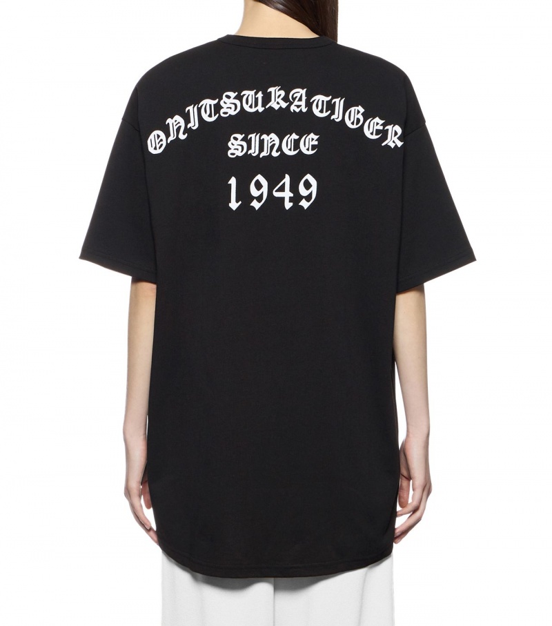 Men's Onitsuka Tiger Graphic T Shirts Black | 16594-RYTM