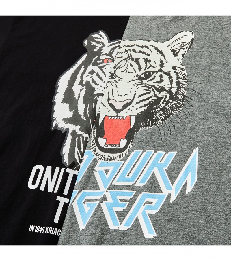 Men's Onitsuka Tiger Graphic T Shirts Black | 16709-PKSZ