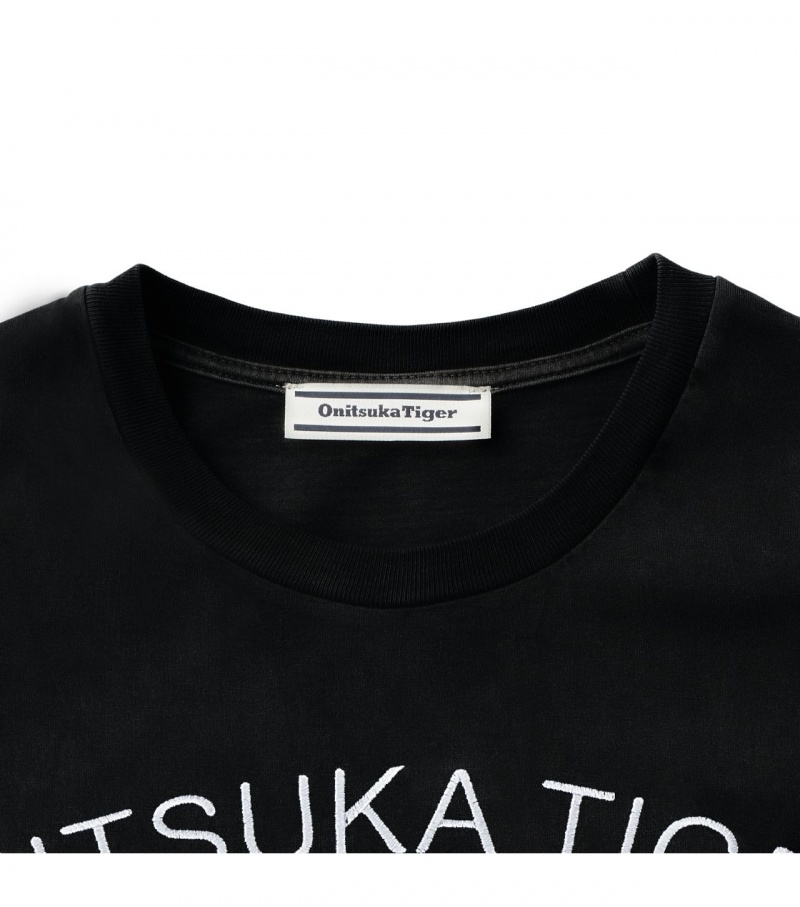 Men's Onitsuka Tiger Graphic T Shirts Black | 79468-WVBP