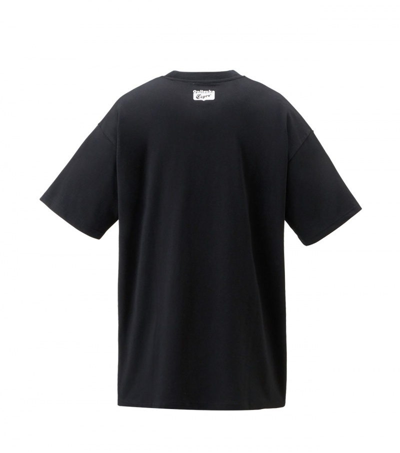 Men's Onitsuka Tiger Graphic T Shirts Black | 04382-WQLG