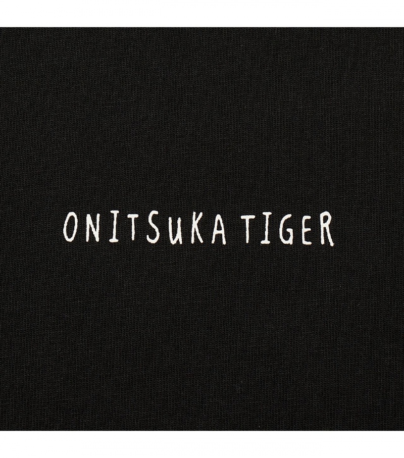 Men's Onitsuka Tiger Graphic T Shirts Black | 21507-YDHG