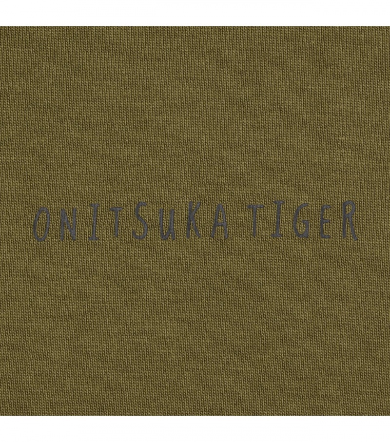 Men's Onitsuka Tiger Graphic T Shirts Khaki | 56782-ATMF