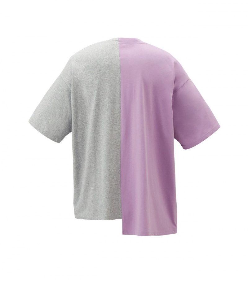 Men's Onitsuka Tiger Graphic T Shirts Lavender / Grey | 21497-NFEH