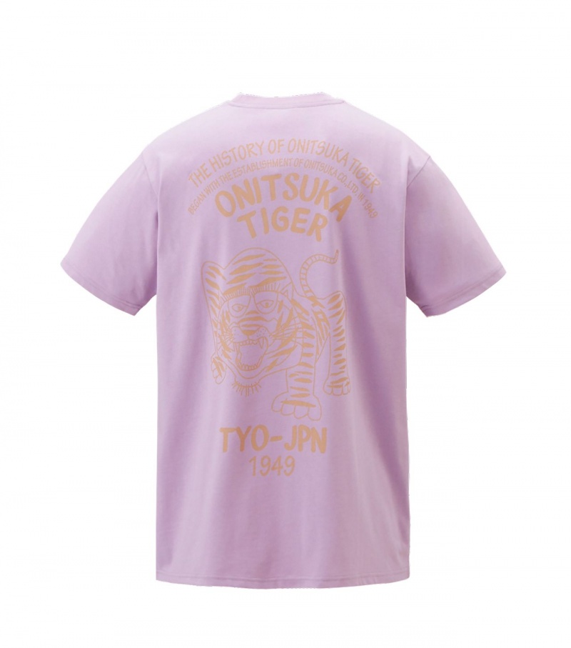 Men's Onitsuka Tiger Graphic T Shirts Lavender | 08951-WRGM