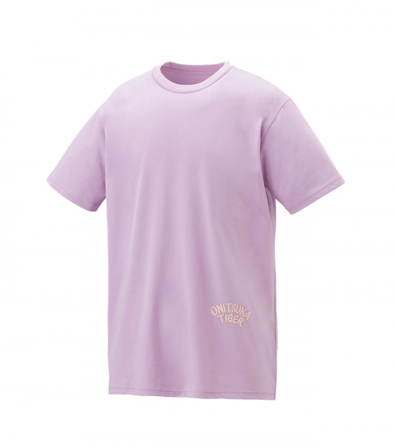 Men's Onitsuka Tiger Graphic T Shirts Lavender | 08951-WRGM