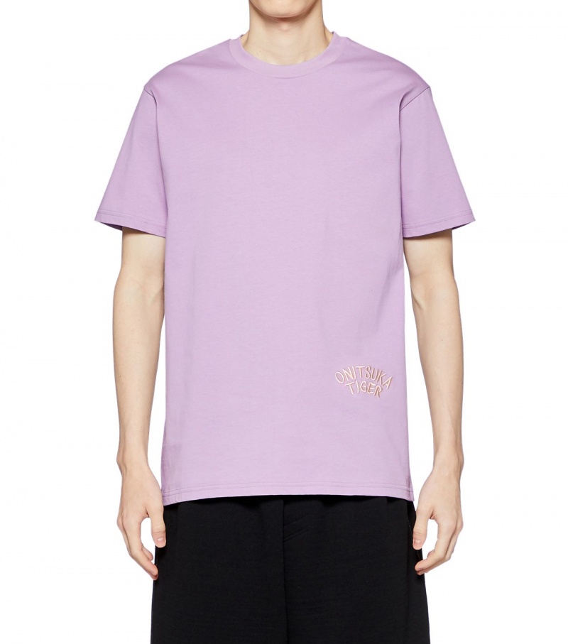 Men's Onitsuka Tiger Graphic T Shirts Lavender | 08951-WRGM