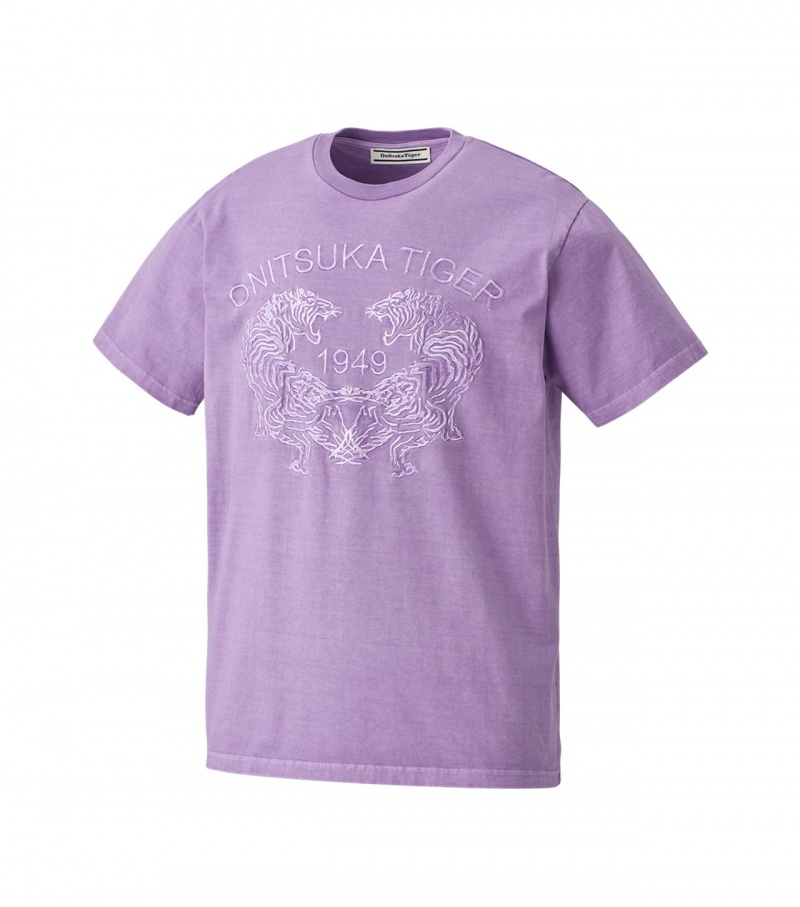 Men's Onitsuka Tiger Graphic T Shirts Lavender | 83097-HMRN