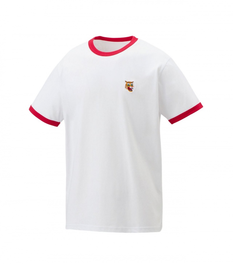 Men's Onitsuka Tiger Graphic T Shirts White / Red | 25637-SEGD