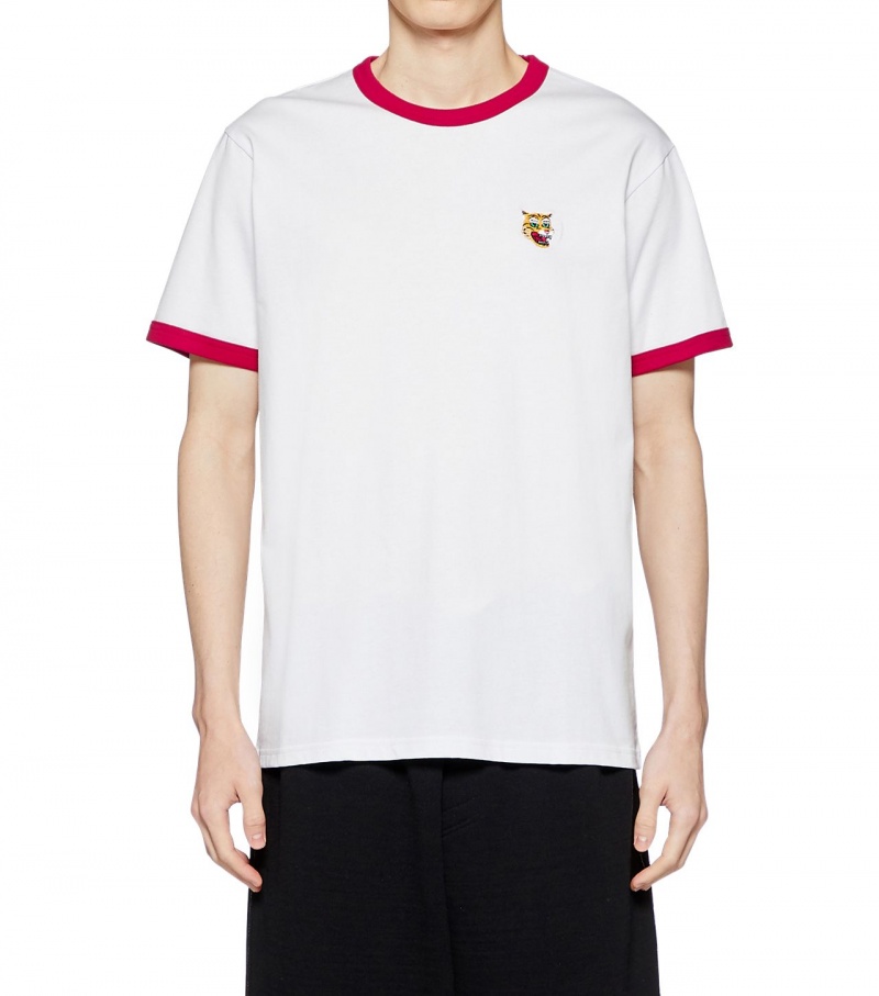 Men's Onitsuka Tiger Graphic T Shirts White / Red | 25637-SEGD