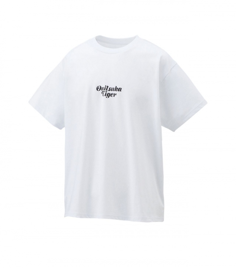 Men's Onitsuka Tiger Graphic T Shirts White | 37680-WPLV