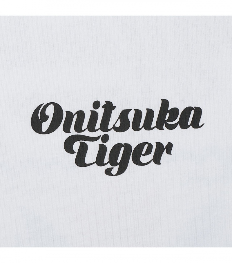 Men's Onitsuka Tiger Graphic T Shirts White | 37680-WPLV