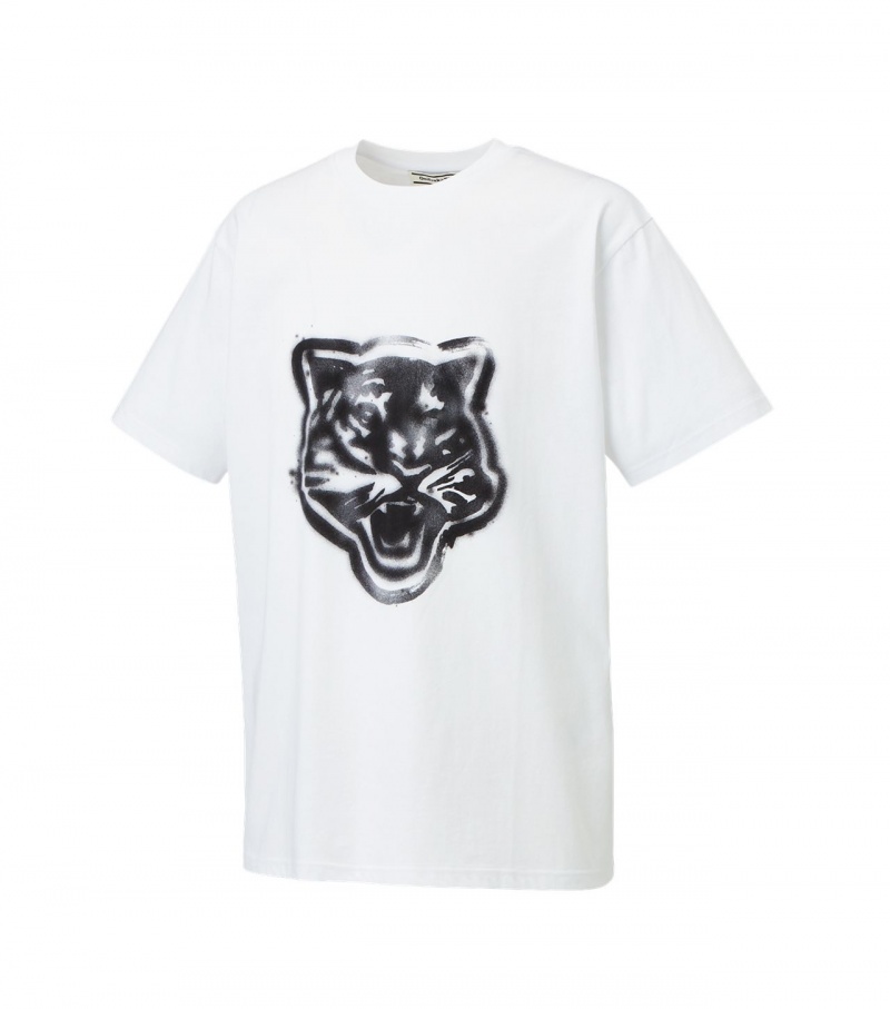 Men's Onitsuka Tiger Graphic T Shirts White | 02349-PGXZ