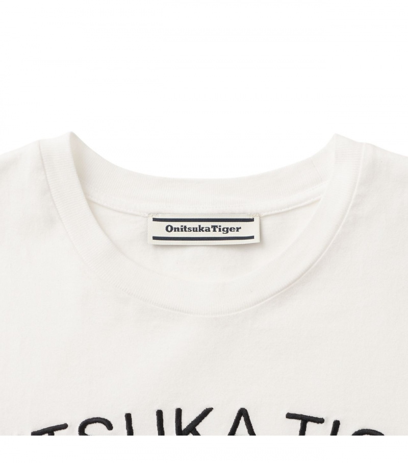 Men's Onitsuka Tiger Graphic T Shirts White | 10573-SBND