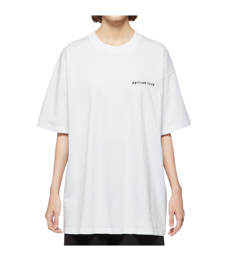 Men's Onitsuka Tiger Graphic T Shirts White | 58602-KNHL