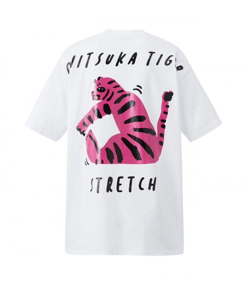 Men's Onitsuka Tiger Graphic T Shirts White | 63918-HYWJ