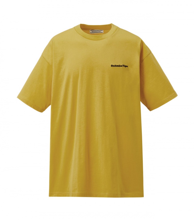 Men\'s Onitsuka Tiger Graphic T Shirts Yellow | 23457-LNPC