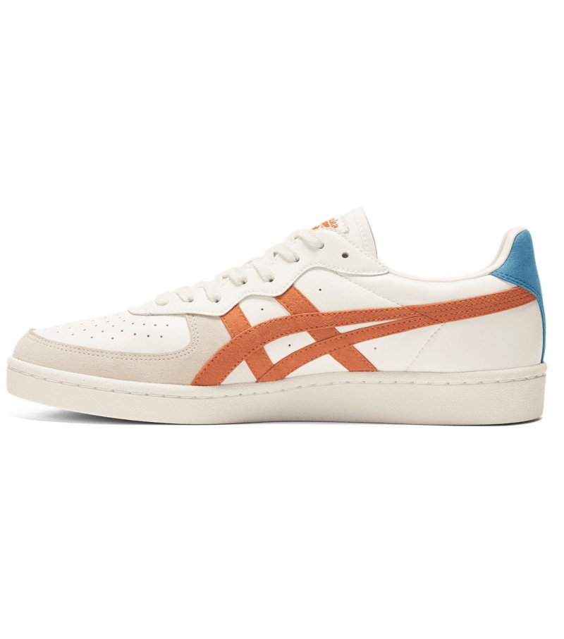 Men's Onitsuka Tiger Gsm Sneakers Cream / Red Orange | 04175-ZOQR