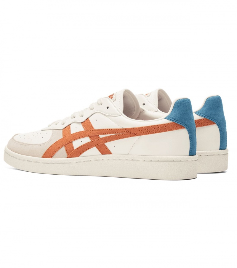 Men's Onitsuka Tiger Gsm Sneakers Cream / Red Orange | 04175-ZOQR