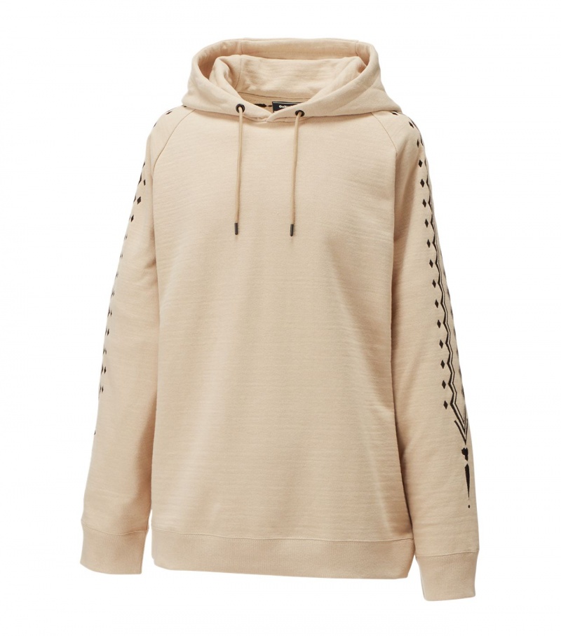 Men's Onitsuka Tiger Hoodie Beige / Black | 17204-KJLN