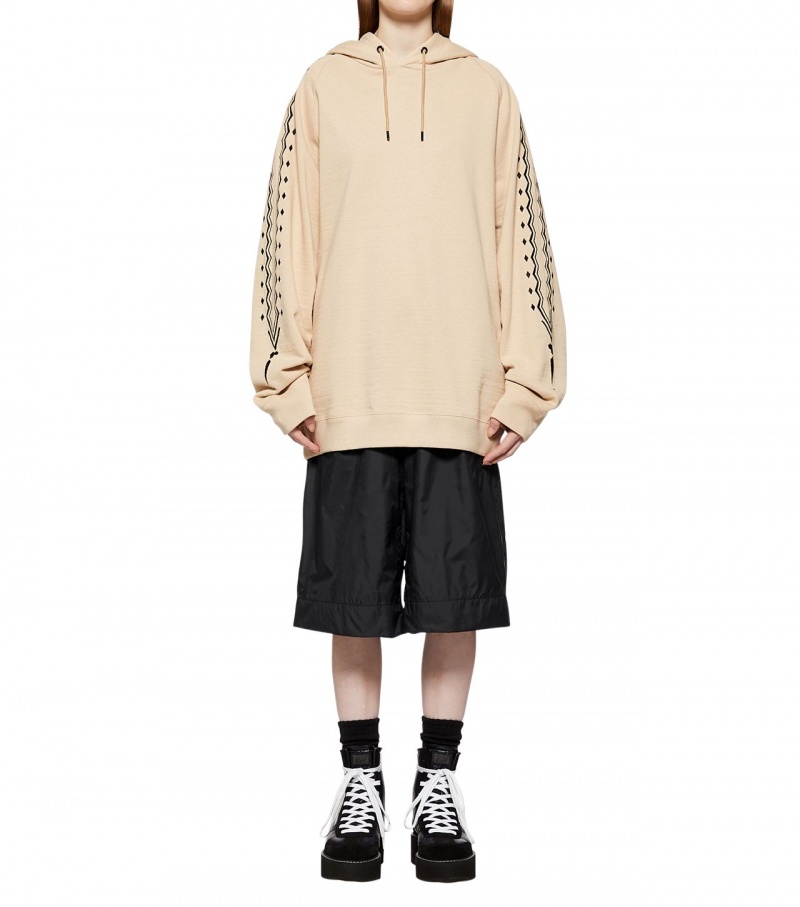 Men's Onitsuka Tiger Hoodie Beige / Black | 17204-KJLN