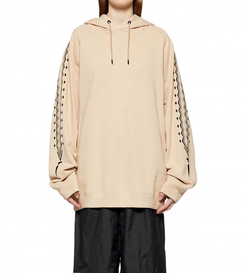 Men's Onitsuka Tiger Hoodie Beige / Black | 17204-KJLN