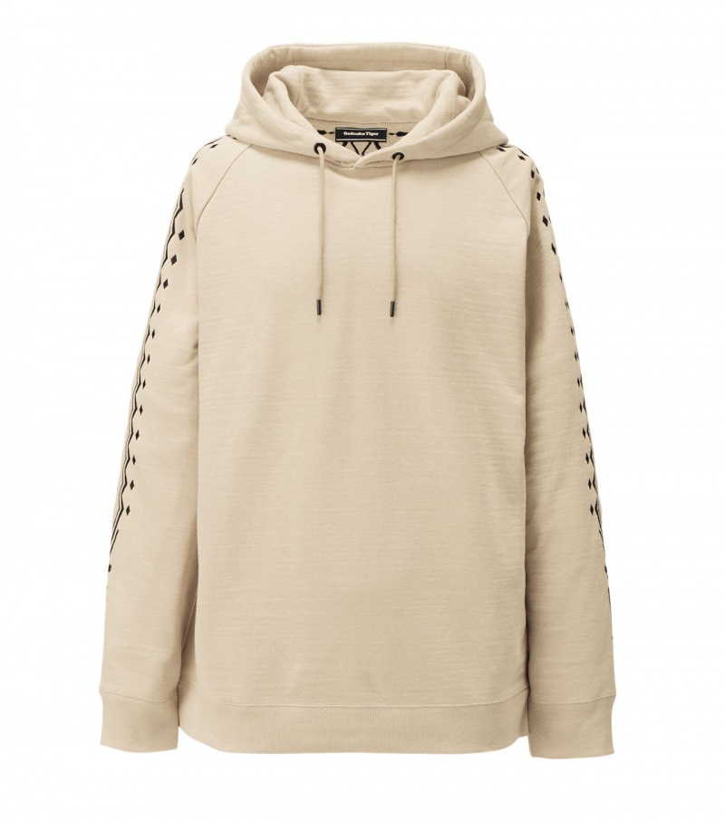 Men\'s Onitsuka Tiger Hoodie Beige / Black | 17204-KJLN