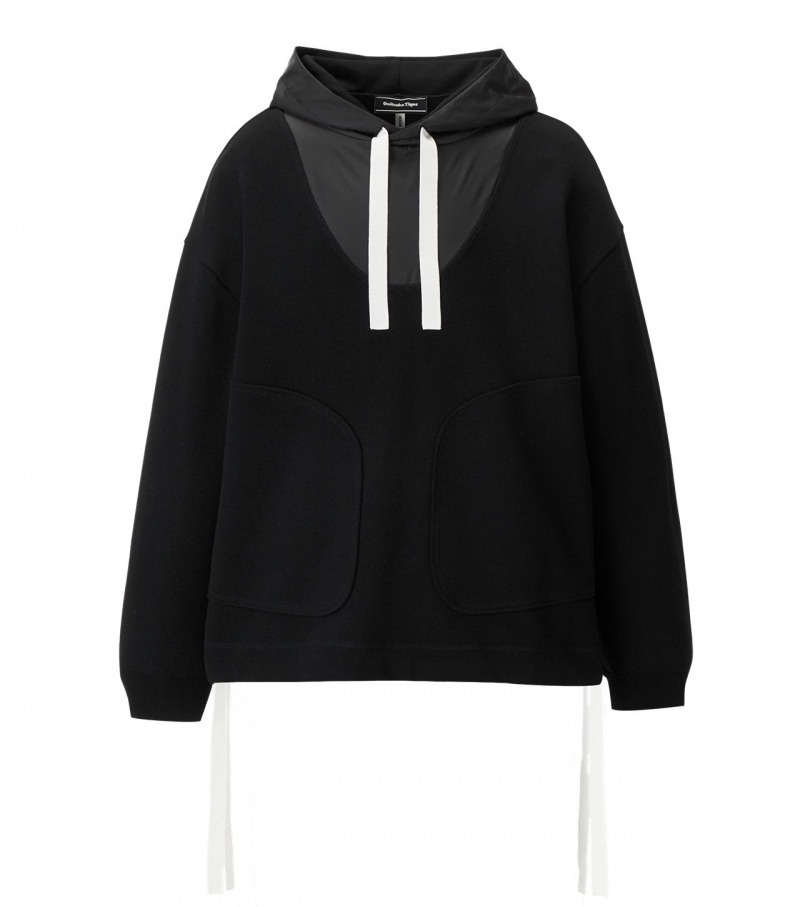 Men\'s Onitsuka Tiger Hoodie Black | 02195-NCKL