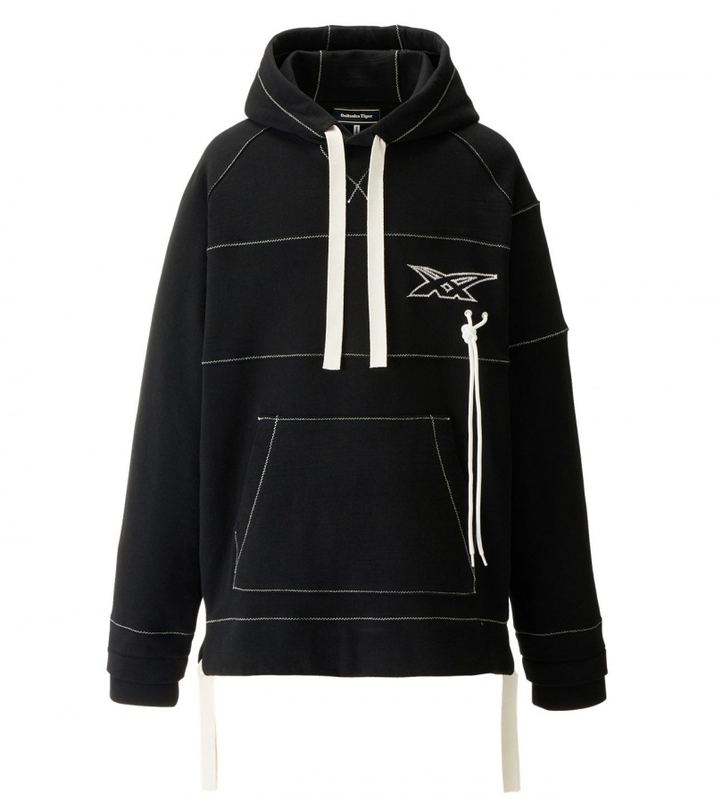 Men\'s Onitsuka Tiger Hoodie Black | 03256-VZLY