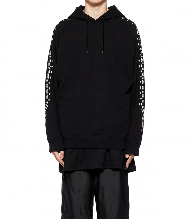 Men's Onitsuka Tiger Hoodie Black / White | 68752-AVLG