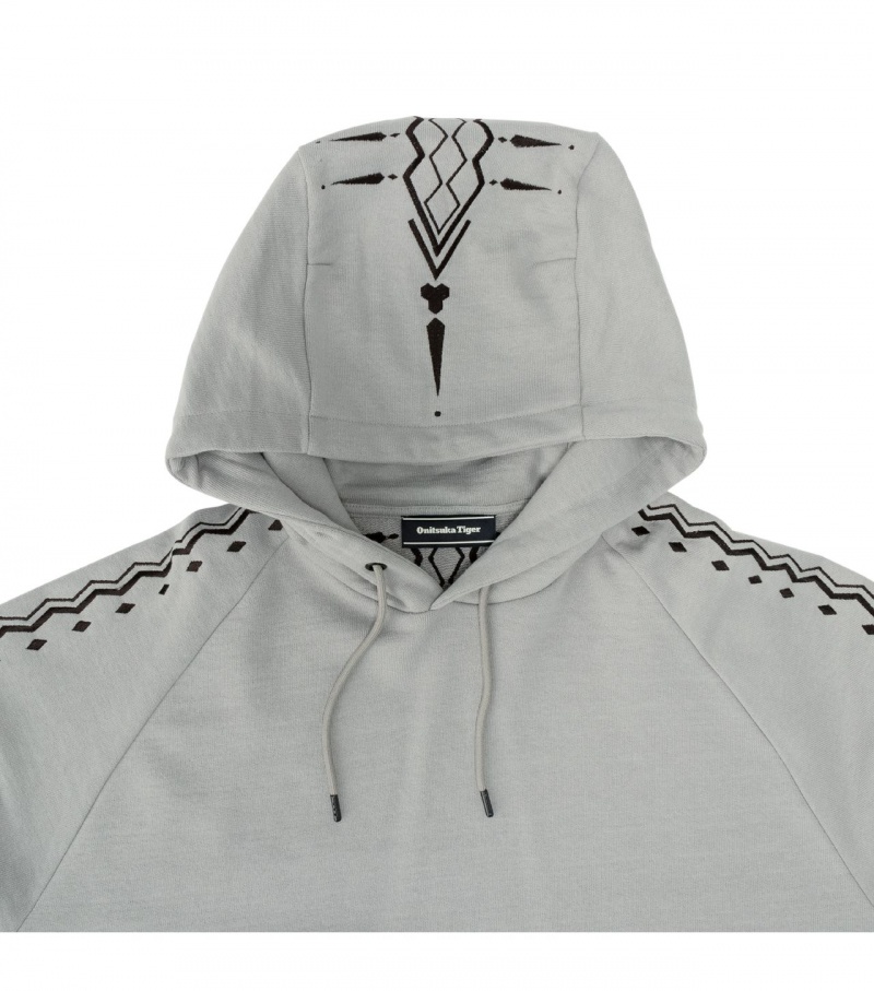 Men's Onitsuka Tiger Hoodie Grey / Black | 58743-VYKW