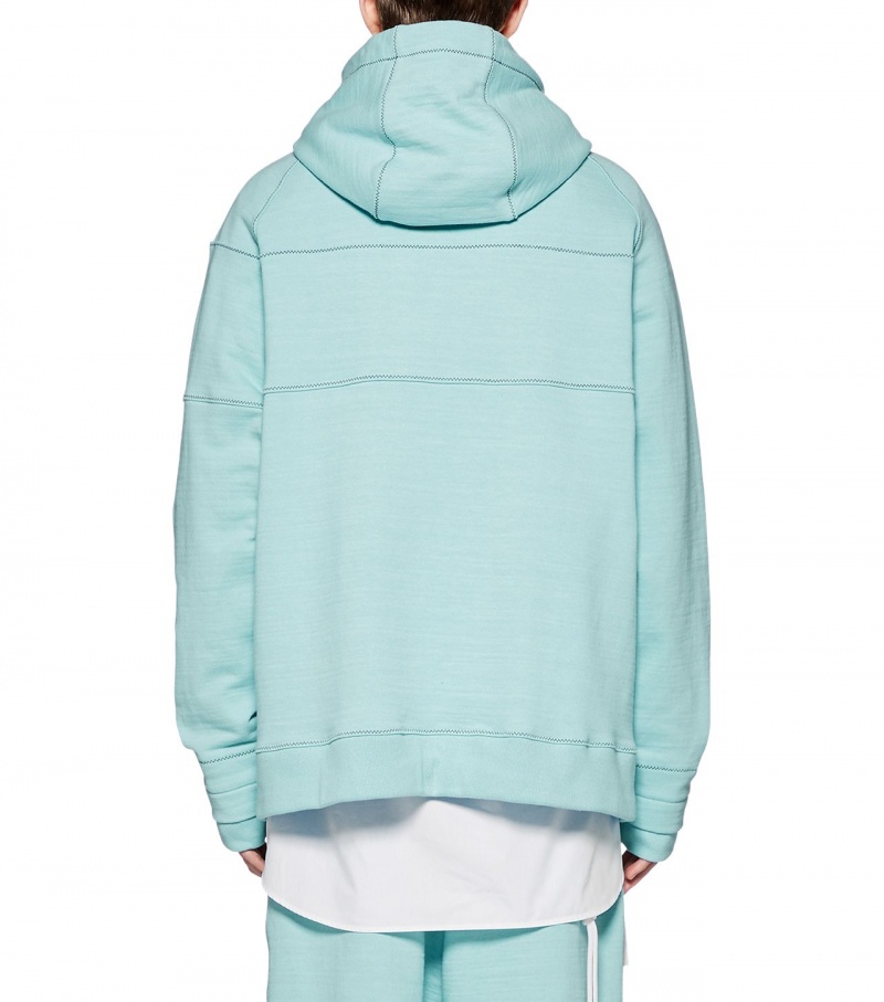 Men's Onitsuka Tiger Hoodie Light Blue | 28017-YGED