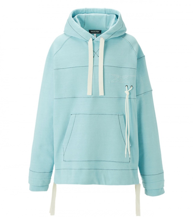 Men\'s Onitsuka Tiger Hoodie Light Blue | 28017-YGED