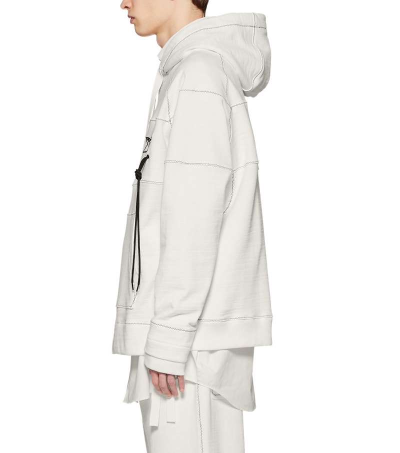 Men's Onitsuka Tiger Hoodie White | 29518-LRKZ