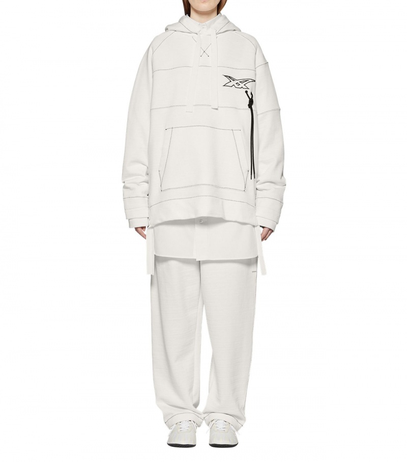 Men's Onitsuka Tiger Hoodie White | 29518-LRKZ