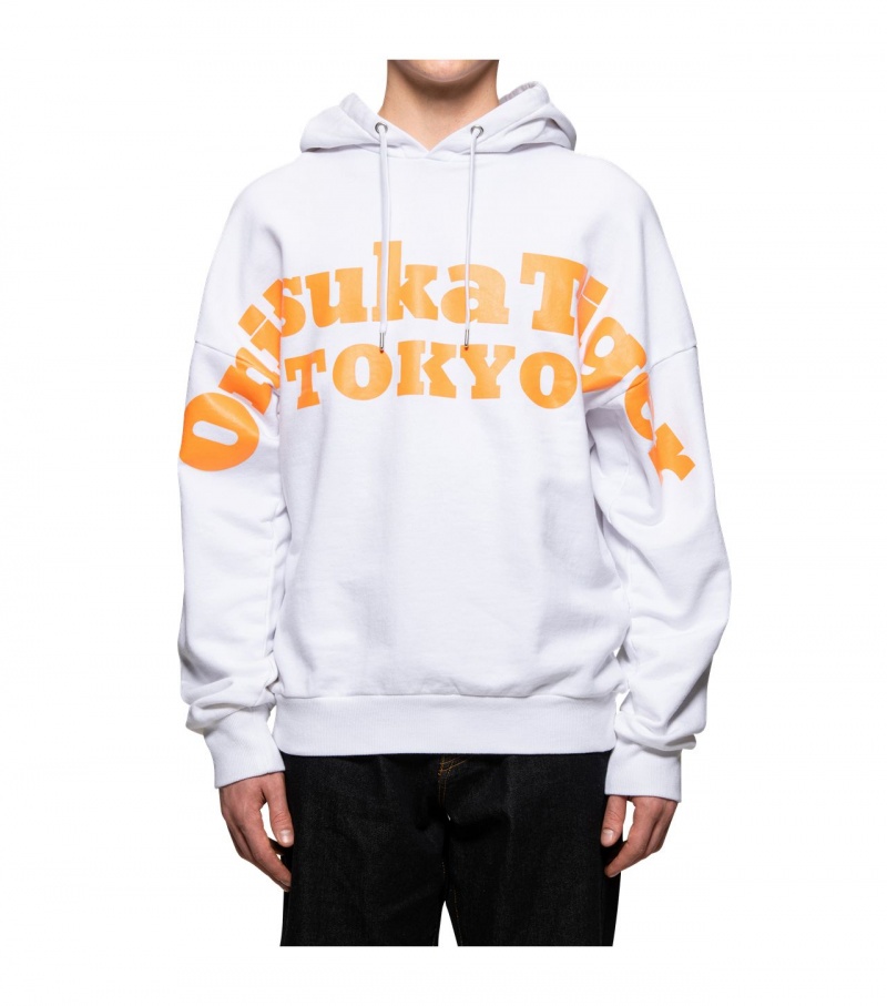 Men's Onitsuka Tiger Hoodie White | 51872-BZQD