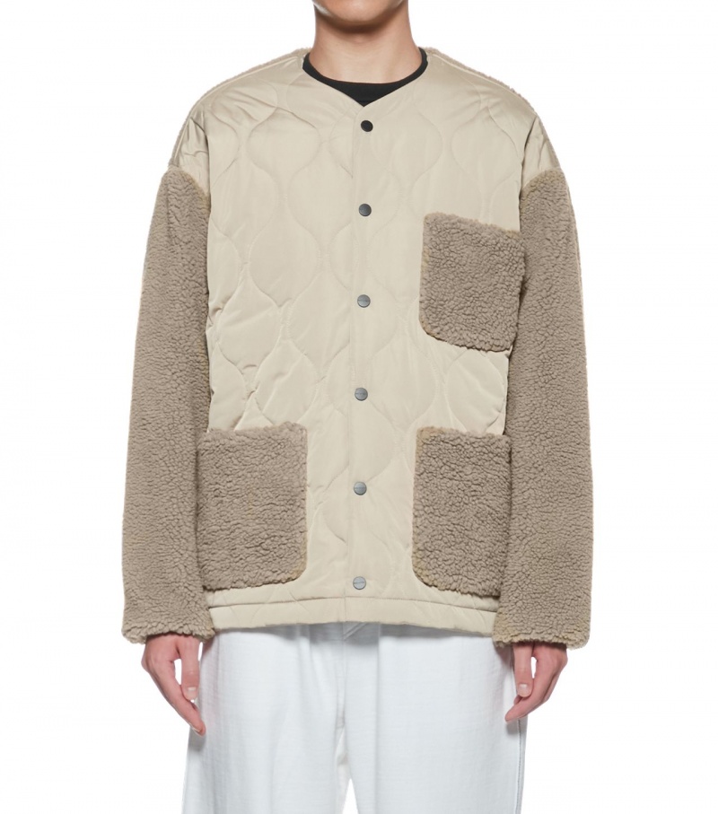 Men's Onitsuka Tiger Jackets Beige | 65234-PGSY