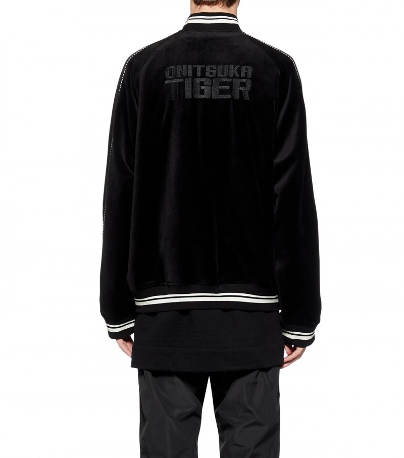 Men's Onitsuka Tiger Jackets Black | 91708-NFHQ