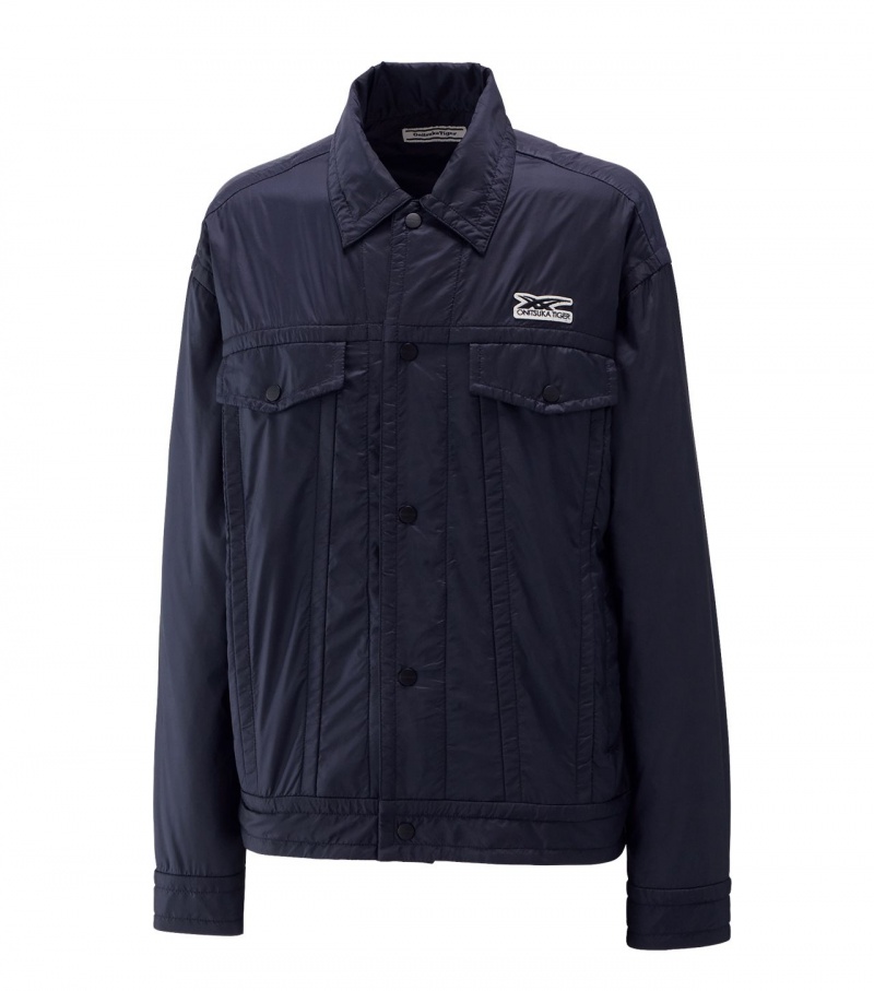 Men's Onitsuka Tiger Jackets Navy | 91820-EYKF