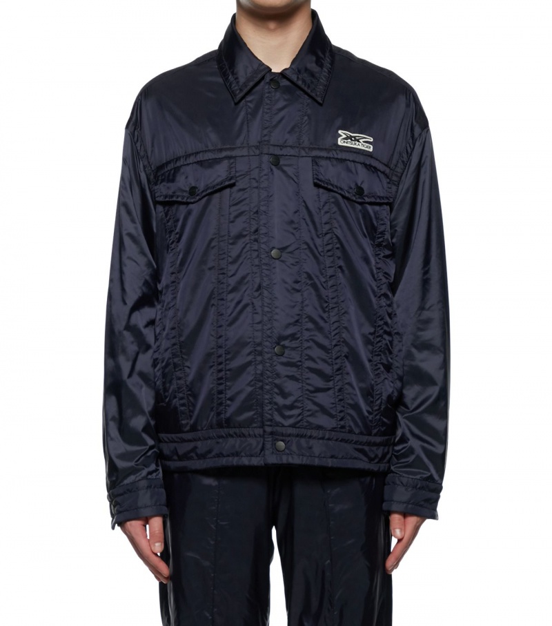 Men's Onitsuka Tiger Jackets Navy | 91820-EYKF