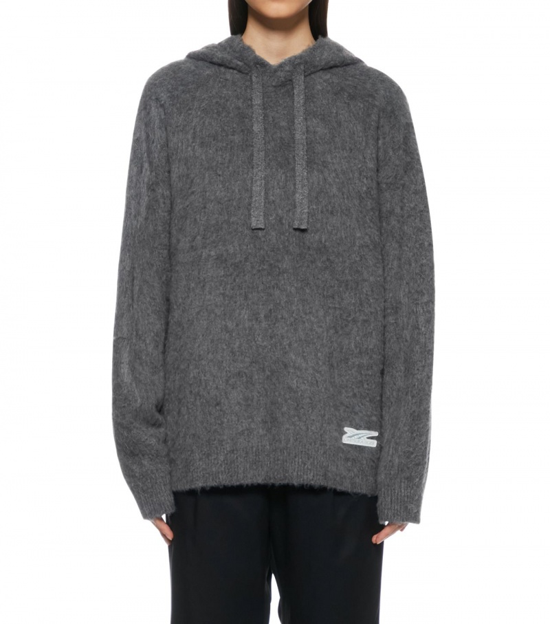 Men's Onitsuka Tiger Knit Hoodie Grey | 45870-MUIV