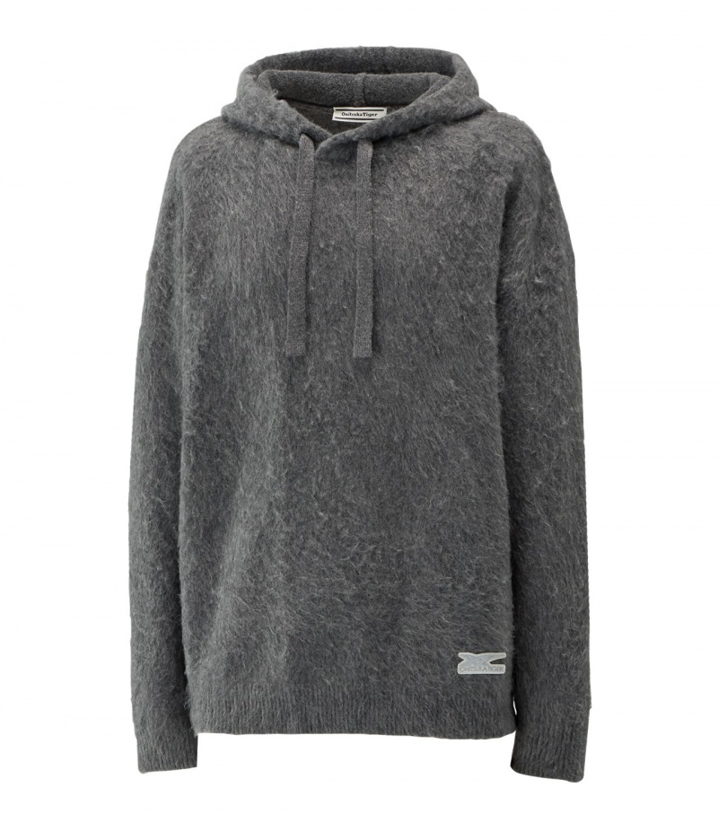 Men's Onitsuka Tiger Knit Hoodie Grey | 45870-MUIV