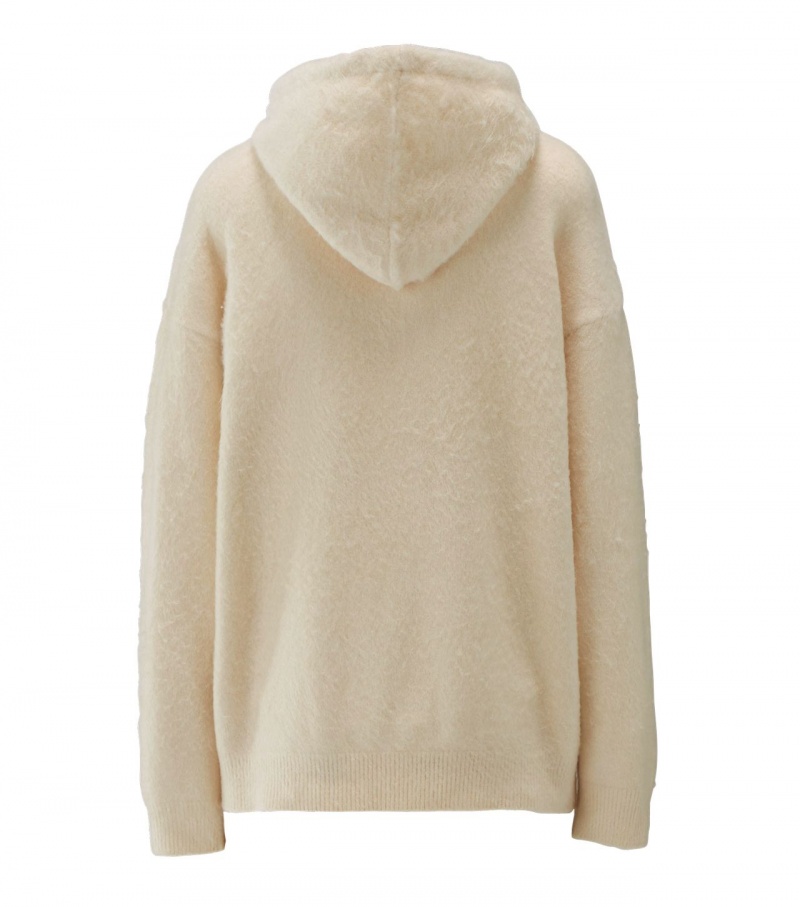 Men's Onitsuka Tiger Knit Hoodie White | 41569-ZQCP